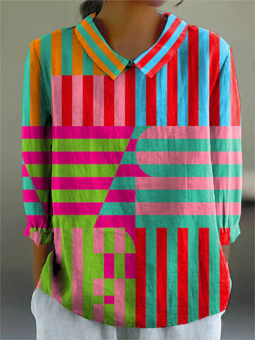 Natalie | Geometric Colorplay Blouse
