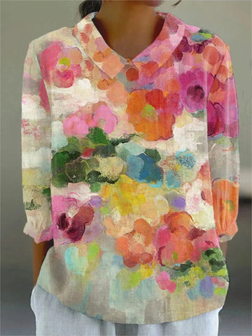 Zelda | Floral Watercolor Blouse