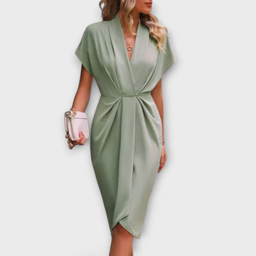 Serena - Black Midi Wrap Dress