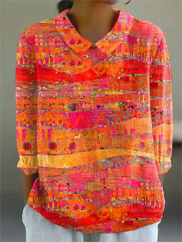 Alena | Vibrant Mosaic Blouse