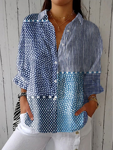 Jolie | Ocean Patchwork Blouse