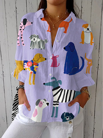 Kimber | Playful Dogs Blouse