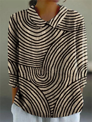 Maria | Monochrome Wave Blouse