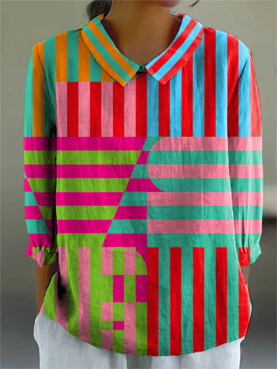 Natalie | Geometric Colorplay Blouse