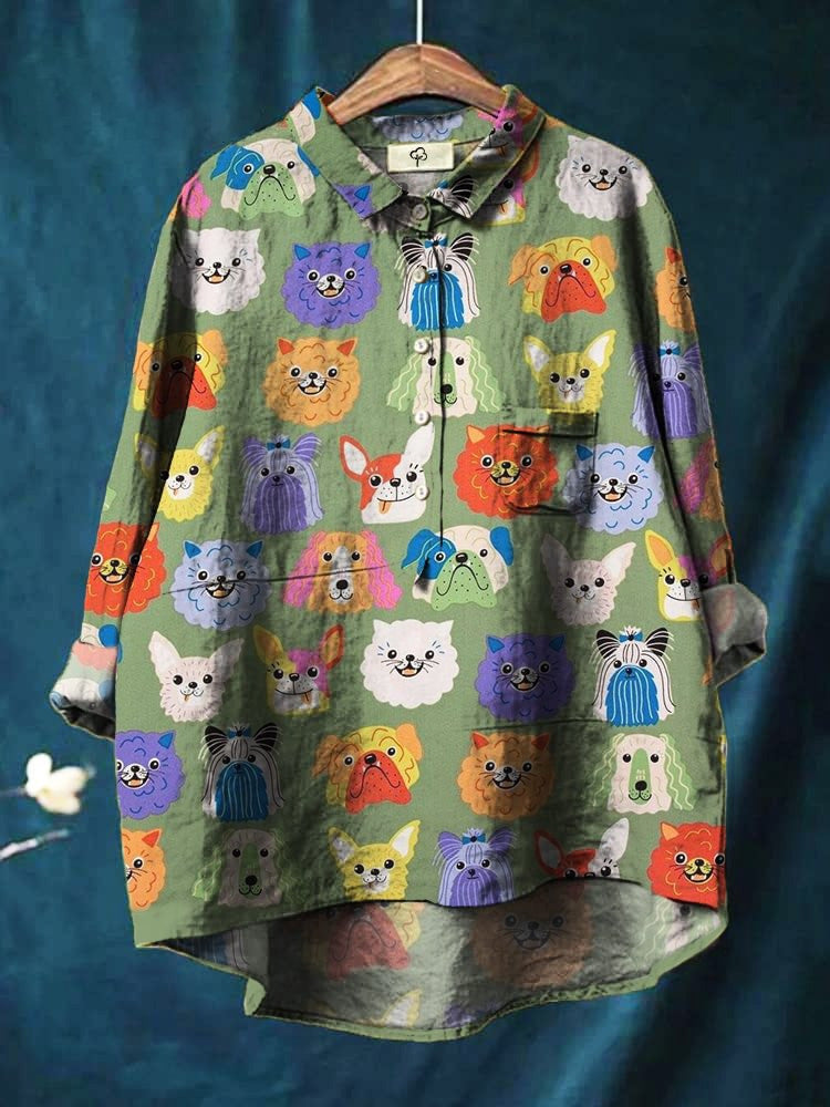 Tresha | Playful Doggie Print Blouse