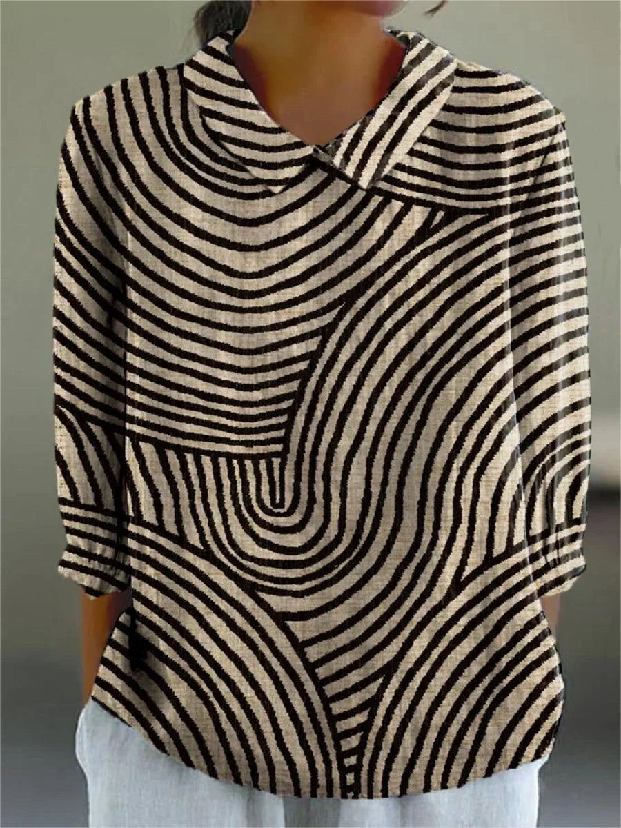 Maria | Monochrome Wave Blouse